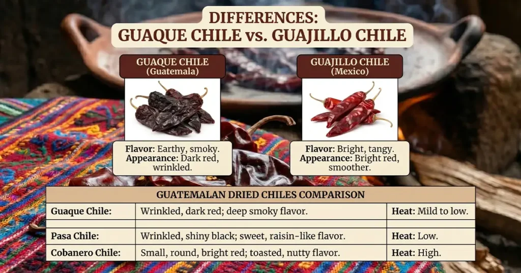Difference between chile guaque and chile guajillo