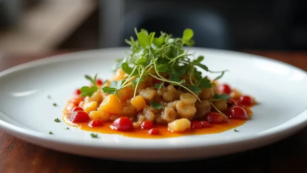 Main dish or facade of Aqua Antigua Guatemala: Comida y Vistas Inolvidables - Gastronomía, traditional Guatemalan food
