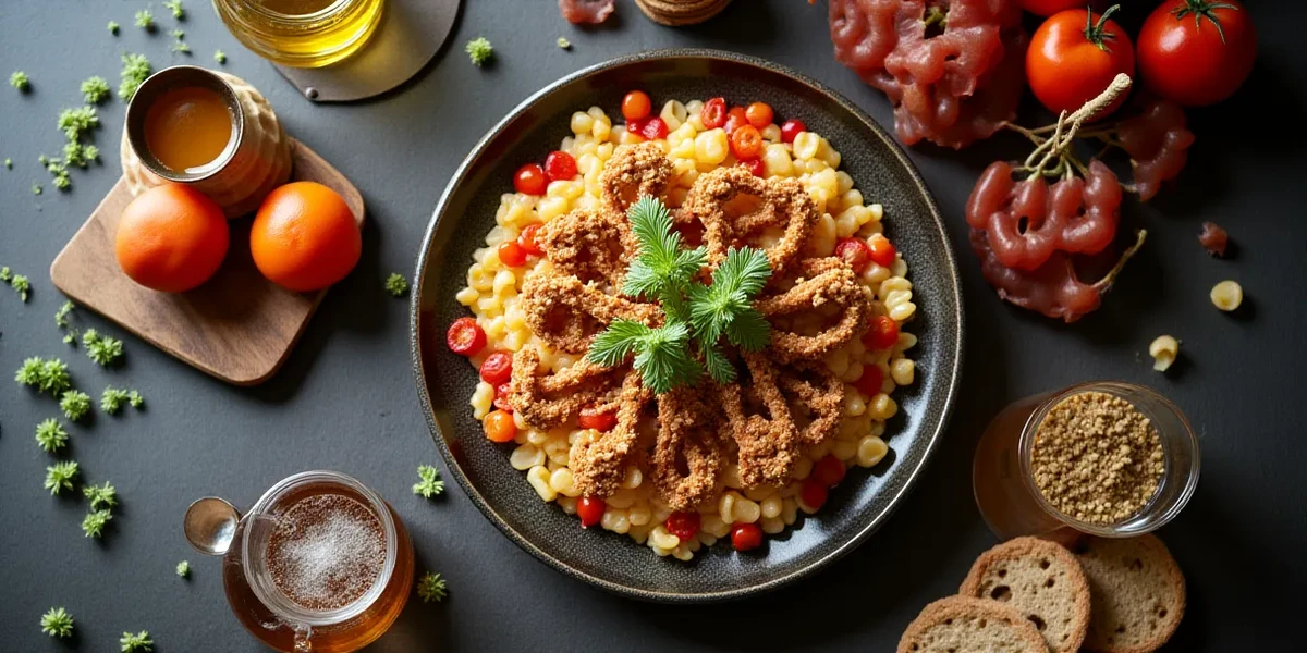 Detailed close-up of food at Carmona Trails: Deliciosa Comida en un Encantador Jardín - Gastronomía