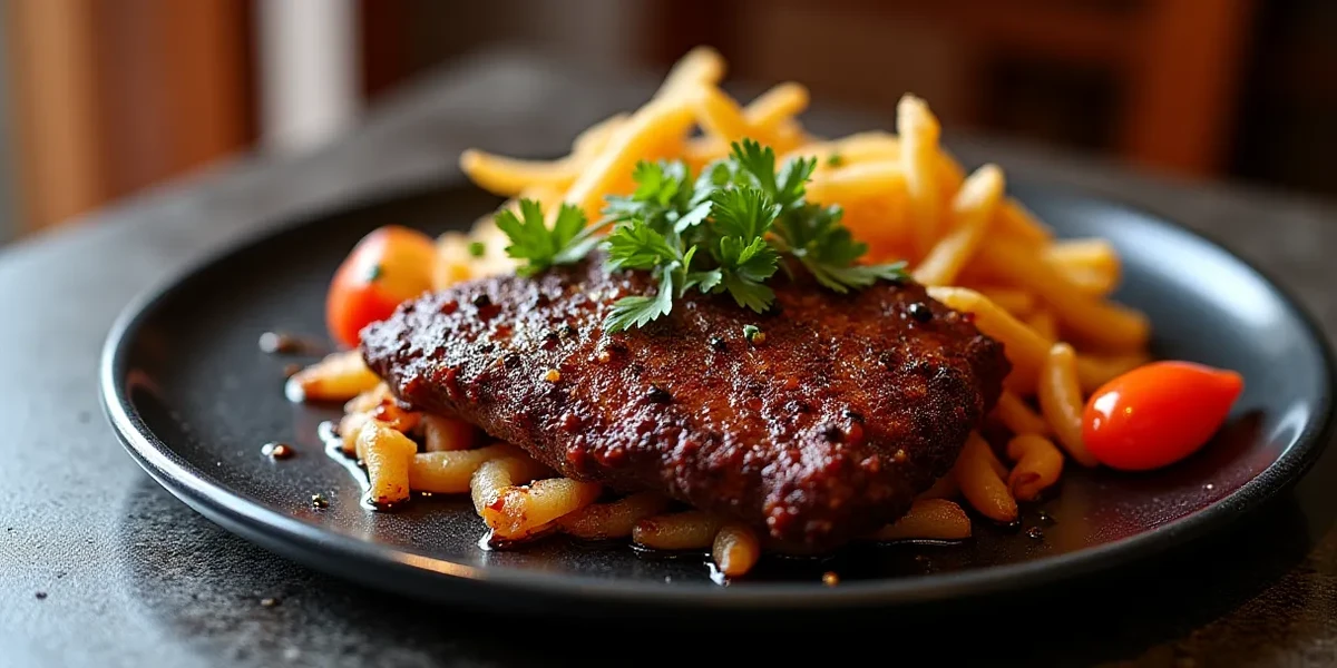 Detailed close-up of food at Savor Carne Asada en Rincón del Steak, Guatemala! - Restaurantes