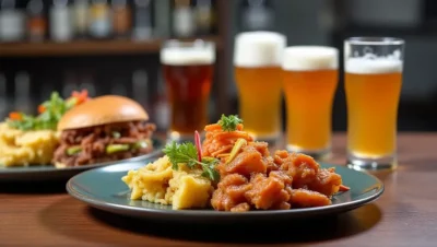 Main dish or facade of Terraza 14: Hotspot para cervezas guatemaltecas y más - Bebidas, traditional Guatemalan food