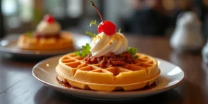 Main dish or facade of Donde Venden Waffles: La Casa del Waffle en Guatemala - Restaurantes, traditional Guatemalan food