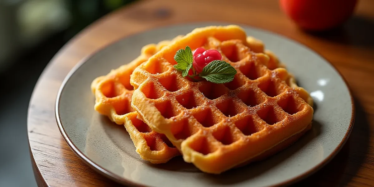 Detailed close-up of food at Donde Venden Waffles: La Casa del Waffle en Guatemala - Restaurantes