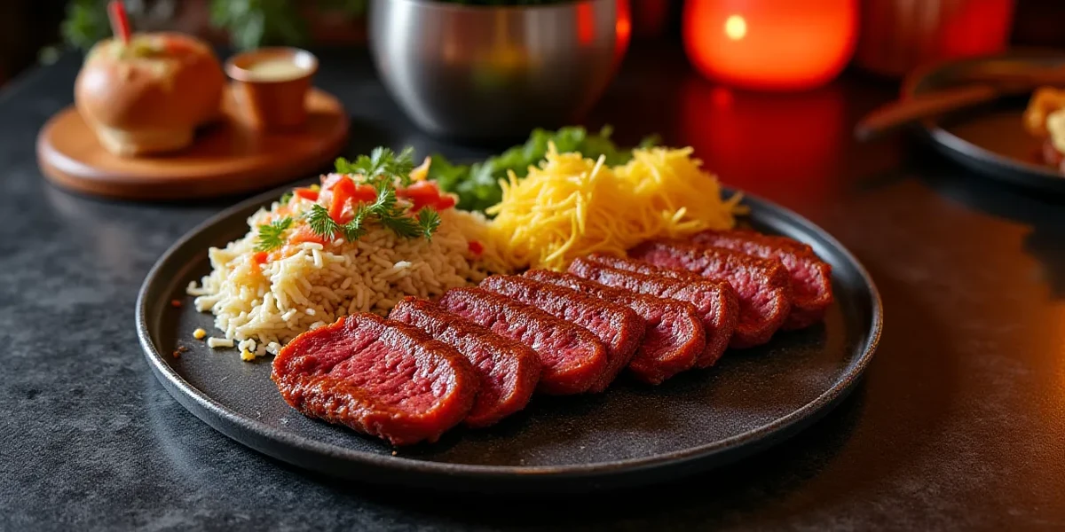 Detailed close-up of food at Delicious BBQ at El Ganadero Restaurante en San Lucas - Restaurantes