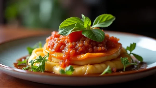 Main dish or facade of La Fonda de la Calle Real: Sabores de Antigua Guatemala - Gastronomía, traditional Guatemalan food