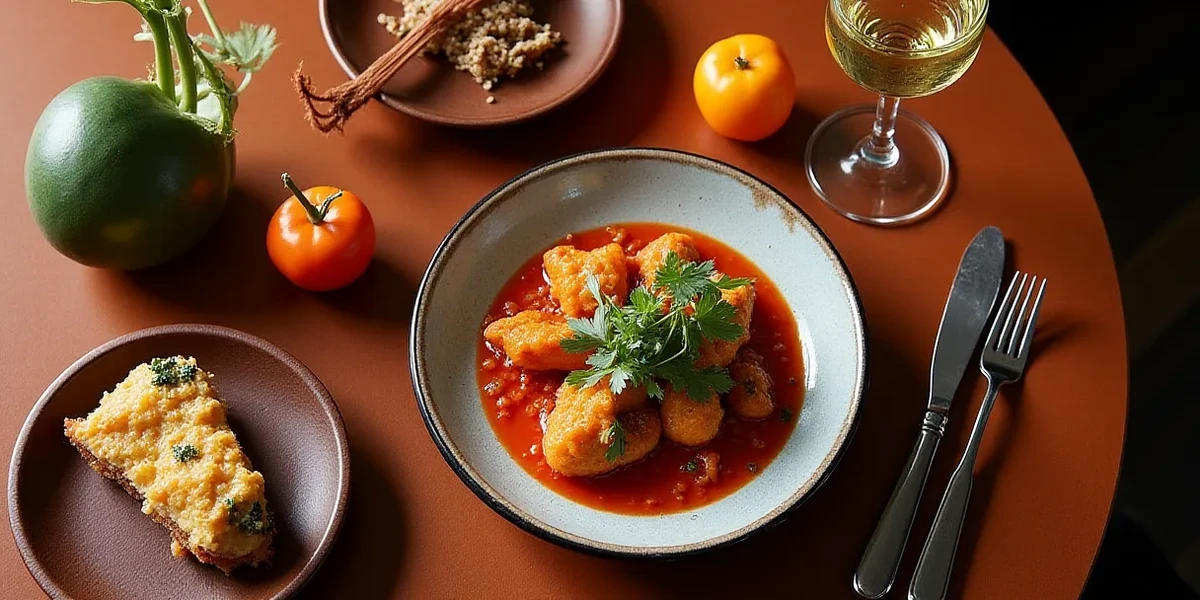 Detailed close-up of food at La Hacienda de San Miguel: Sabor y Estilo Colonial - Gastronomía