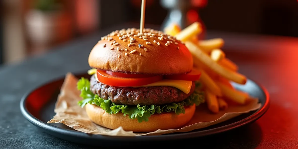 Detailed close-up of food at La Trama: New Burger Spot en Prisa, ¡Celebra con Donas! - Restaurantes