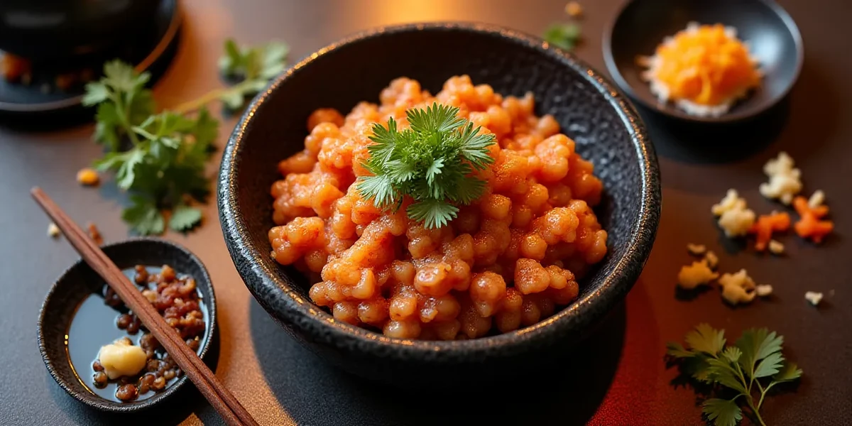 Detailed close-up of food at Descubre los Mejores Restaurantes de Comida Coreana en GT - Restaurantes