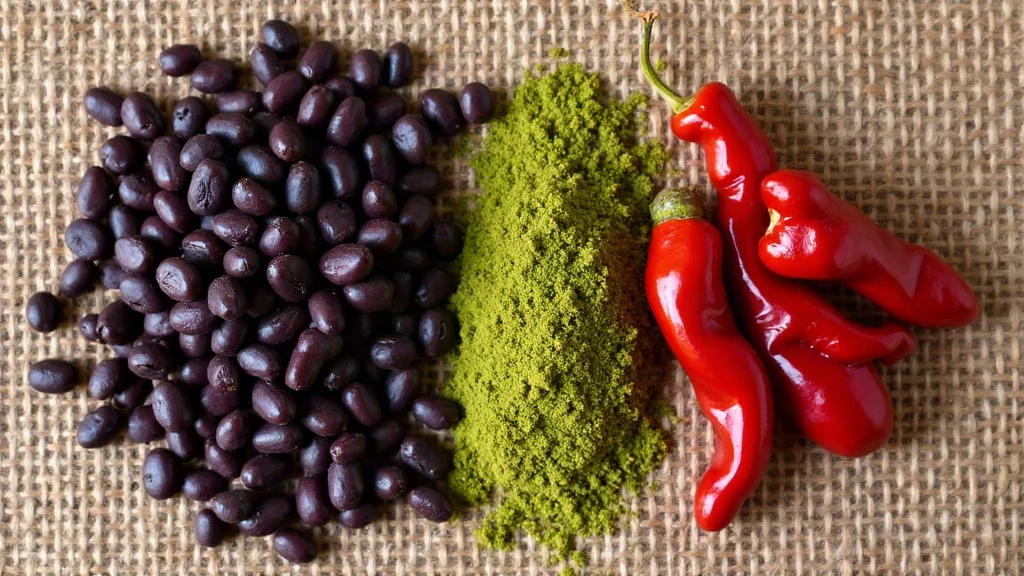 Traditional raw ingredients for Authentic Atol Shuco Guatemalteco Recipe (Fermented Purple Corn Drink)