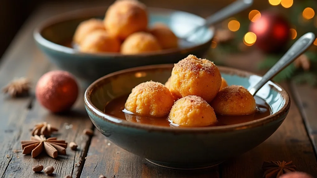 Plated presentation and table serving of Authentic Guatemalan Buñuelos