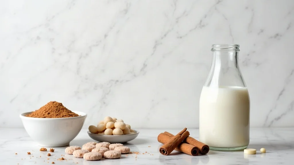 Traditional raw ingredients for Canillitas de Leche