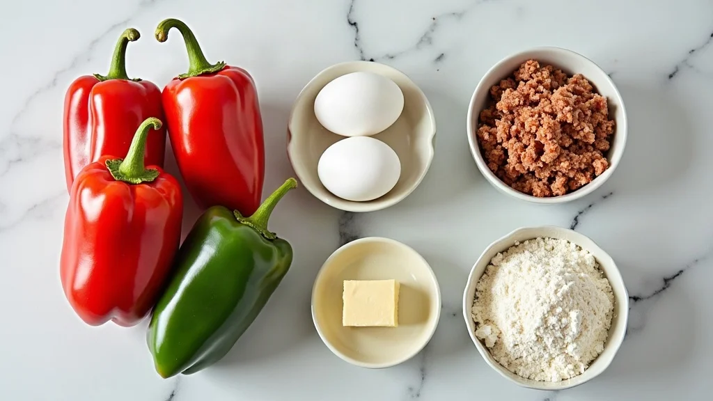 Traditional raw ingredients for Guatemalan Chiles Rellenos