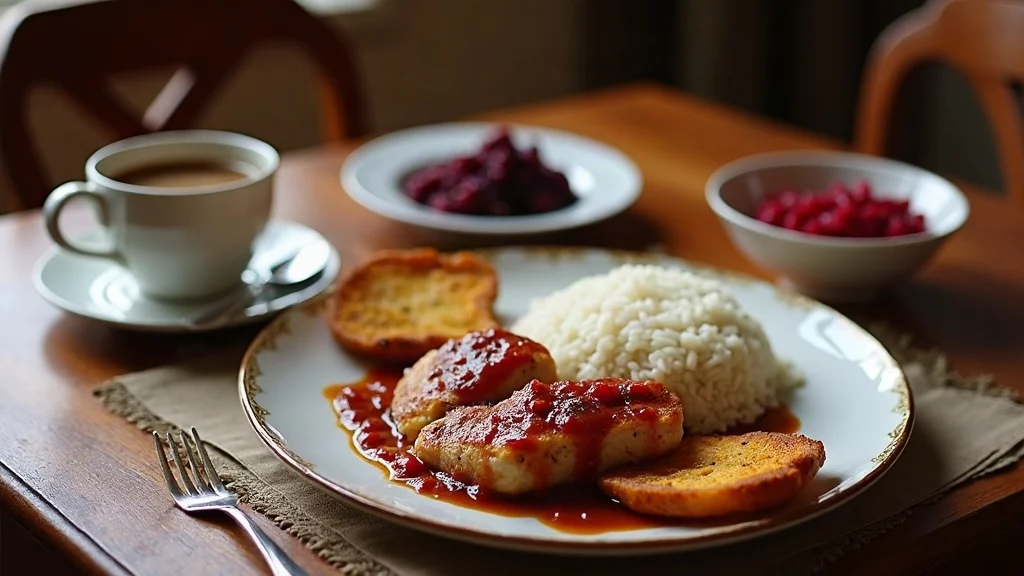 Plated presentation and table serving of Guatemalan Holy Week Food Traditions
