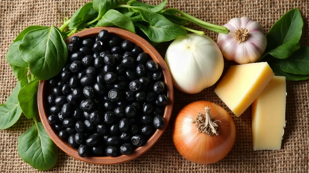 Traditional raw ingredients for Guatemalan Black Beans Guide