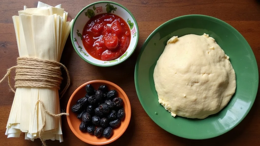 Traditional raw ingredients for Authentic Guatemalan Tamales