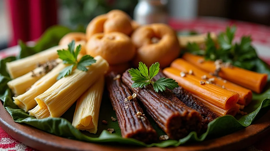 Plated presentation and table serving of Authentic Guatemalan Tamales