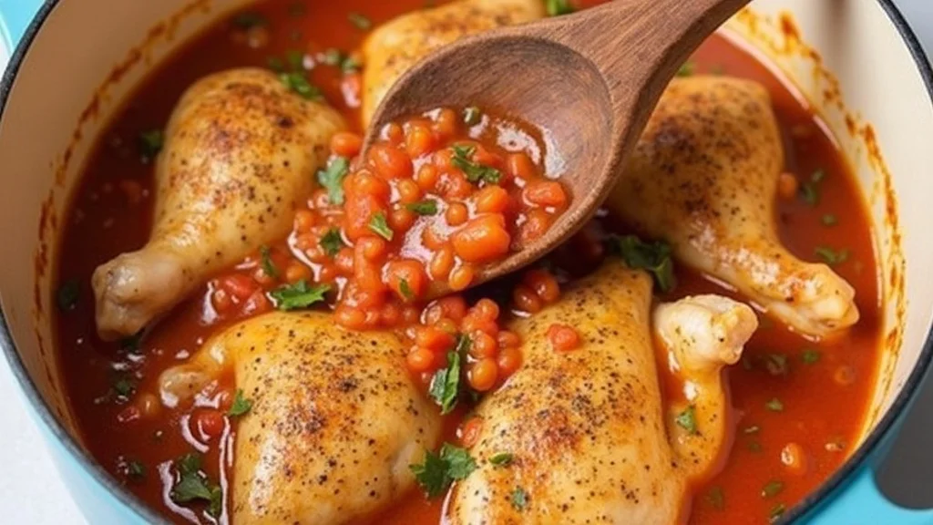 Authentic cooking technique and preparation for Guisado de Pollo Guatemalteco