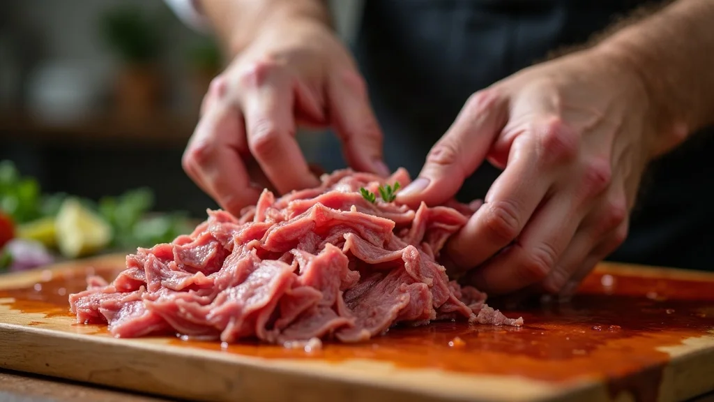 Authentic cooking technique and preparation for Hilachas Guatemala