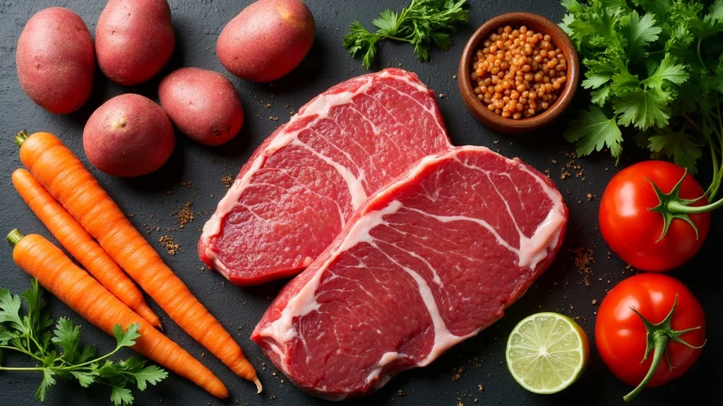 Traditional raw ingredients for Hilachas Guatemala