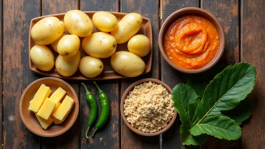 Traditional raw ingredients for Paches Quetzaltecos