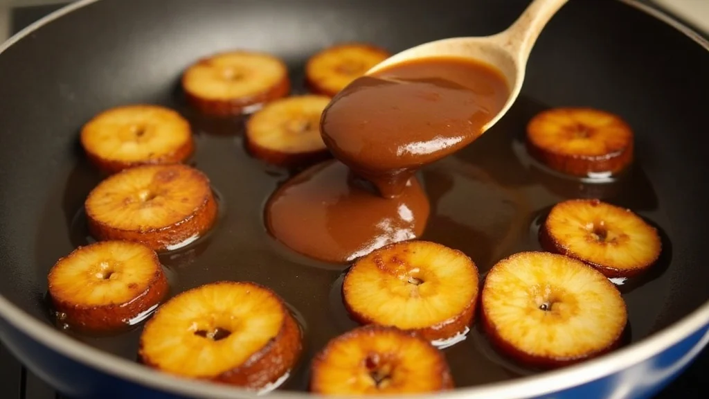 Authentic cooking technique and preparation for Plátanos en Mole