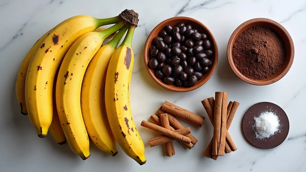 Traditional raw ingredients for Guatemalan Rellenitos de Plátano
