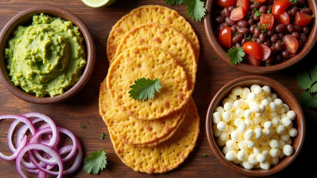 Traditional raw ingredients for Tostadas Guatemaltecas